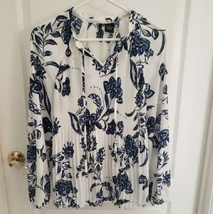 White and Blue Blouse